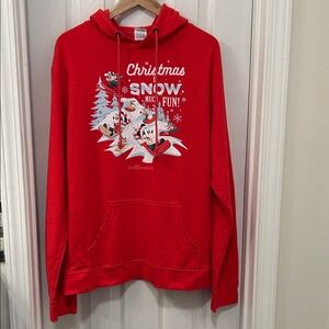 Christmas Hoodie Mickey Mouse Christmas is Snow Much Fun Sweatshirt Size XL